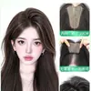 Peruca Yuan Yang [Sem Necessidade de Grampos] Franja Falsa para Mulheres, Aplique de Cabelo no Topo, Fofa, Sem Costura, Coroa Alta Fita Mágica