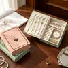 Caja de Joyería con Forma de Libro Pu Caja de Almacenamiento de Joyería de Alta Gama para Anillos, Relojes, Pendientes, Collares y Almacenamiento de Joyería Transfronteriza
