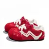 Zapatillas blancas Ankora rojas de entrenamiento estilo alemán con aumento de altura interior para mujer, nueva colección 2026, versátiles, ligeras y cómodas, con suela suave, deportivas y casuales