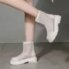 Botines de malla calada finos de verano blancos 2026, botas que aumentan la altura para mujeres menudas, botas frescas de verano transpirables