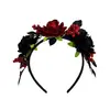 Diadema de flores artificiales para disfraz de Halloween transfronterizo, accesorio para el cabello de fiesta gótica de vampiro oscuro, cosplay