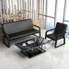 Sofá de Escritório Moderno Simples, Sofá de Recepção e Reunião para Escritório Comercial, Sofá de Três Lugares e Combinação com Mesa de Centro