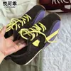 Sapatos Forrest Gump Autênticos em Couro Color Block Retrô Femininos 2026 Outono Novo Estilo Sola Grossa Versátil Casual Esportivo Sapatos Forrest Gump Super Quentes