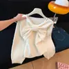 Conjunto de Punto Rojo de Dos Piezas para Mujer Otoño e Invierno 2025 Jersey Corto de Punto Asimétrico Hombro Descubierto con Top Interior de Alta Gama