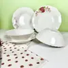Pratos e Tigelas Cerâmicas Florais para Uso Diário e Exportação, Louça Floral Personalizada, Tigelas Florais, Pratos Fundos Florais, Amostra de Personalização de Designs