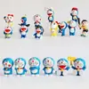 Set de Banderines para Pastel Ding Dang Gato 6 Doraemon Decoración de Cumpleaños Gato de Cabeza Sacudidora de Dibujos Animados Decoración para Pastel