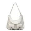 Bolso Tote Grande de Cuero Suave con Múltiples Bolsillos para Viajes Diarios para Mujer 2025 Verano Retro Versátil de Moda Bolso de Hombro Cruzado