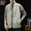 Chaleco de textura gofre con cuello alto para hombre, nuevo chaleco chaqueta casual con cremallera de capa de aire para otoño 2026, talla grande