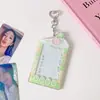 Portatarjetas Acrílico Estilo Ins para Pastel de Frutas, Protector de Tarjetas tipo Abanico, Colgante con Hebilla en Forma de Corazón, Portatarjeta de Autobús para Estudiantes