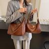 Bolso de Hombro Retro Europeo y Americano de Comercio Exterior 2025 Nueva Moda Textura PU Bolso para Mujer Simple Color Puro Bolso para el Trabajo y el Viaje