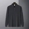 Camiseta Polo de Manga Larga con Cuello Solapa para Hombre, Camiseta Casual de Negocios, Camiseta Básica de Color Sólido para Hombre de Primavera y Otoño