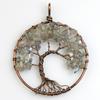 Colgante de árbol de la vida redondo de bronce con gema de grava de cristal, venta al por mayor de joyería de comercio exterior transfronterizo de Amazon y eBay