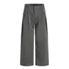 Pantalones Holgados Estilo Old Money Americano para Hombre Elegantes Plisados Sueltos Tridimensionales Modernos Adelgazantes de Pierna Ancha Casual Largos