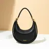 Bolso de Axila Moda Otoño e Invierno 2025 Nuevo Bolso Tejido Tipo Dumpling Transfronterizo Retro Media Luna Bolso de Mujer Bolso Cruzado de Hombro de Cuero Genuino