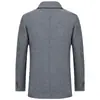 Nuevo Abrigo de Lana de Negocios para Hombre de Otoño e Invierno Moda Abrigado Forrado Abrigo de Lana para Hombre Solapa Abrigo de Lana