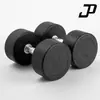 Halteres redondos com cabeça preta revestida, ferro fundido maciço, peso fixo para yoga, fitness em casa, venda direta de fábrica, somente atacado