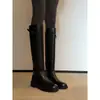 Primer Encuentro Ji Estilo Británico Hebilla Retro Botas Largas Mujer 2026 Nuevas Botas Altas Botas de Monta Tacón Grueso Botas Largas