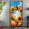 Cubierta de Puerta Otoño 2026 Transfronteriza Cosecha de Otoño Calabaza Girasol Atmósfera Festiva Fondo Decorativo Pancarta Exterior