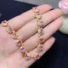 Collar de Zafiro Rosa Puro Natural, Piedra Preciosa Padparadscha Grado 5A, Tamaño 4*5925, Finamente Elaborado en Plata