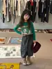 Hua Yu Xun Meninas Estilo Outono 2026 Versão Coreana Desenho Animado Conjunto de Duas Peças Camiseta Infantil Estampada Slim Fit Versátil Manga Longa Camada de Base