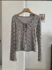Camiseta de Manga Larga con Cuello Redondo y Tirantes de Corbata con Estampado de Estrellas para Mujer KEKEZOON, Corte Ajustado, Adelgazante, Top de Moda para Otoño 8870