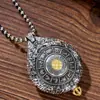 Colgante de plata tailandesa con mosaico de mamut y marfil del zodiaco Benmingfo Jiugong Bagua para hombres y mujeres, regalos de alta gama.