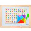 Quadro Negro Pequeno Tipo Alfabeto Digital de Madeira Pendurado Quadro de Esboço de Escrita Dupla Face Quadro de Exibição de Ensino Educação Infantil Tangram