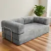 Sofá-cama de tecido dobrável e removível, lavável, de uso duplo, compactado a vácuo, para a sala de estar, modular, adequado para dormir e relaxar, sofá reto Teddy