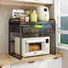 Prateleira para Micro-ondas de Cozinha Camada de Bancada Prateleira para Forno Tipo Gaveta Porta-Filme Plástico Prateleira Multifuncional para Temperos