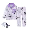 Comercio exterior nueva primavera y verano niños cárdigan coreano solapa manga larga casual pijama de dibujos animados se puede usar ropa de casa