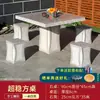Juego de Mesa y Sillas de Mármol Natural para Exterior Mesa de Piedra Banco de Piedra Mesa Granito Jardín Patio Hogar Villa