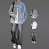 Trajes de Hombre para Primavera y Otoño, Varios Estilos de Conjuntos de Manga Larga, Estilos Delgados Combinados con Jeans, Trajes Casuales de Tres Piezas para Hombre, Ropa Casual Ligera y Madura