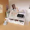 Prateleira de mesa de camada dupla com acabamento em renda, estação de trabalho de mesa estilo gaveta de alta qualidade, rack de armazenamento multicamadas simples e personalizável