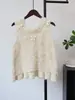 Nuevo Estilo Otoño/Invierno 2026 Chaleco de Punto con Parches de Encaje Estilo Chanel, Elegante Chaleco sin Mangas para Mujer