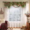 Novo produto da série de Natal transfronteiriça: Cortinas transparentes com estampa digital de atmosfera, trenó, árvore de Natal, cortinas transparentes para decoração de festa, feito sob medida