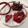 Pinza de Plátano Retorcido Roja con Lazo para Año Nuevo y Navidad para Mujer, Dulce Accesorio para el Cabello de Princesa para Cola de Caballo