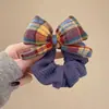 Estilo Retro Ins Outono e Inverno Xadrez Arco-Íris Elástico de Cabelo Bola Faixa de Cabelo 2025 Novo Elástico para Rabo de Cavalo