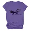 Amazon Ebay Estación Independiente Camiseta Cómoda y Versátil para Mujer Mimi Pray Hug Love Cuello Redondo Manga Corta