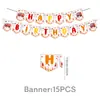 Nuevos Suministros para Fiesta de Camión de Bomberos Decoración de Cumpleaños Diseño de Fiesta Accesorios Platos de Papel Vasos de Papel Mantel Servilletas de Papel Banderín