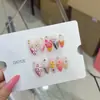 Uñas Nai Zi Puras Hechas a Mano Reutilizables Estilo Europeo y Americano B327 Estilo Floral de Primavera con Base Translúcida Degradado de Color