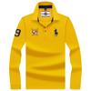 Alihu Hombres Otoño Nuevo Color Sólido En Stock Bordado Manga Larga Moda Ajustado Negocios Camisa Polo Camisa de Hombre