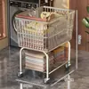Carrito de cesta de lavandería sucia para uso doméstico, con ruedas, móvil, alto valor estético, lujo ligero, para inodoro y baño, cesta de lavandería para guardar ropa sucia