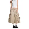 Calça Bermuda Cropped Casual Workwear de Design Retrô Americano Transfronteiriça para Homens e Mulheres, Novo Estilo de Verão Larga Desconstruída de Perna Larga