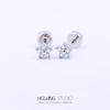 Pendientes de acero de titanio 316L con microincrustaciones de circonio y chapado en oro y cobre, con forma de hueso de oreja, AB, coloridos, con perforación transfronteriza, joyería para oreja.