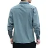 Camisa leve de manga comprida de verão para homens, marca moderna de roupas de trabalho, simples e versátil, estilosa e jovial, jaqueta camisa casual