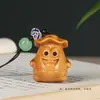 Colgante de Mascota de Dibujos Animados Estrella de Mar Patrick Talla de Madera Arcoíris Cadena Creativa para Teléfono Móvil Llavero de Coche Joyería Versátil de Sándalo