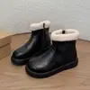 Botines botas de algodón invierno 2026 suela gruesa boca botas de mujer cálidas felpa botas de nieve estilo coreano más terciopelo botas de motociclista punta redonda moda