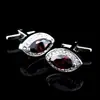 INBO abotoaduras ovais de zircônia vermelha Abotoaduras com incrustação de cristal e diamante Fivela de camisa francesa 723cufflinks/158101a