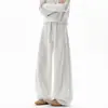 Pantalones deportivos casuales grises con bordado floral pesado para hombre, nueva tendencia de otoño 2026 marca pantalones deportivos de pierna ancha recta curvada