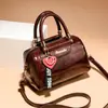 Bolso de Hombro Nuevo Estilo Retro Patrón de Cocodrilo para Mujer Versión Antigua Europea Boston Portátil Bolso Cruzado